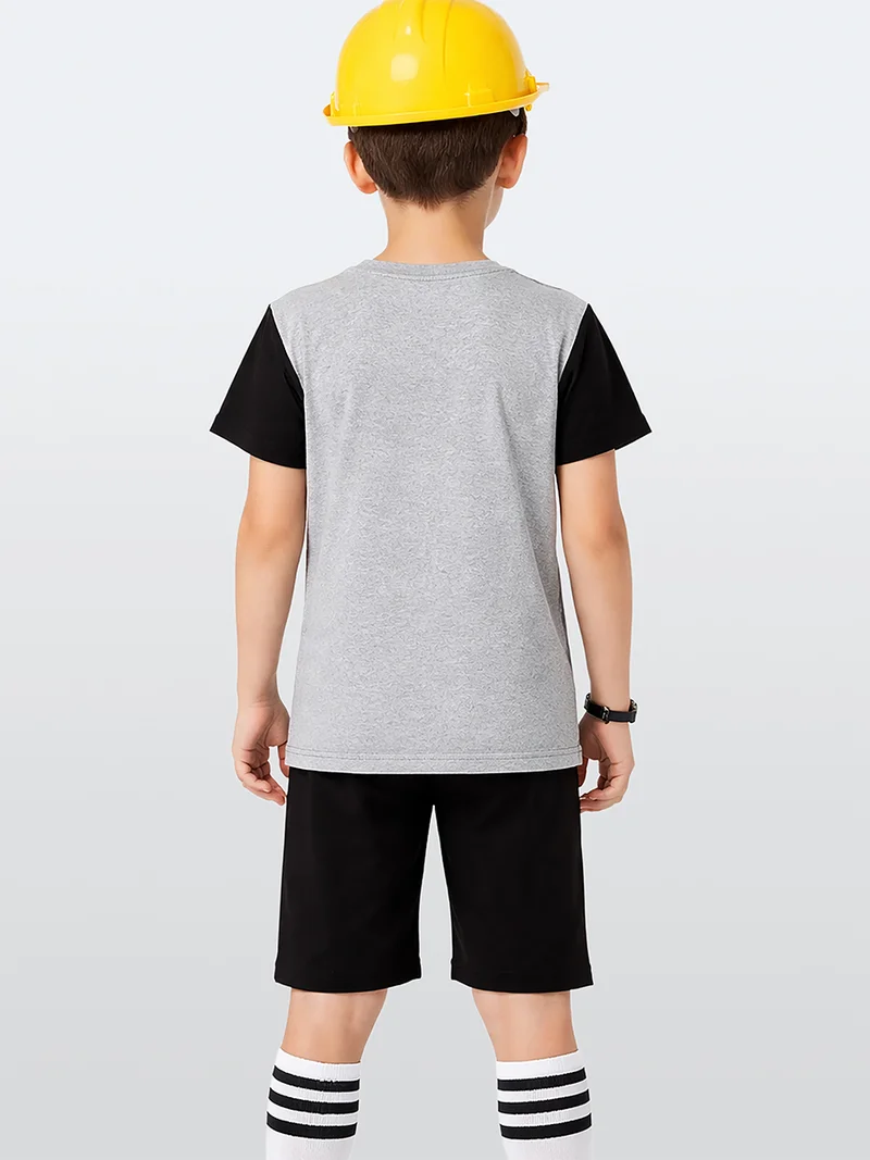 Denokids Boys Set Vehicle Printed T-shirt&Shorts